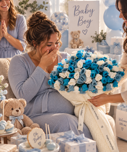 Couverture bouquet crochet jacinthes bleues – vue 2