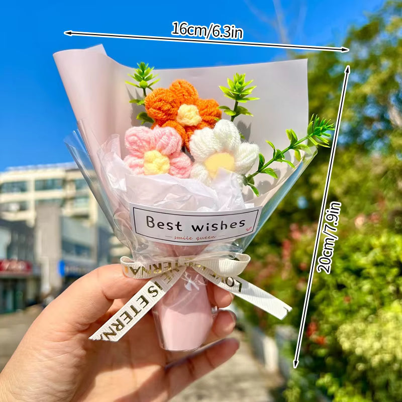 Mini bouquet de fleurs en crochet – vue 5
