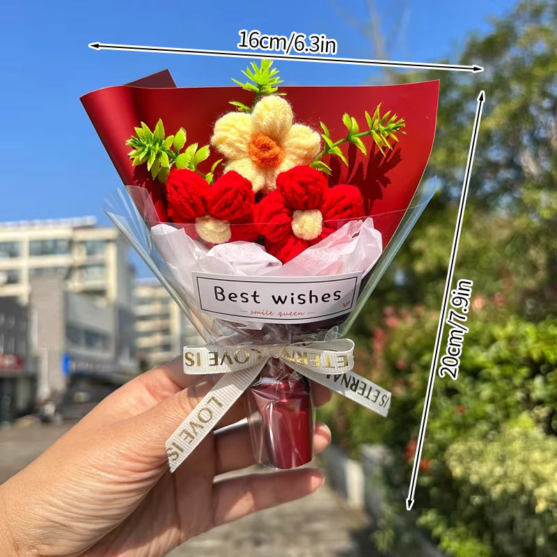 Mini bouquet de fleurs en crochet – vue 3