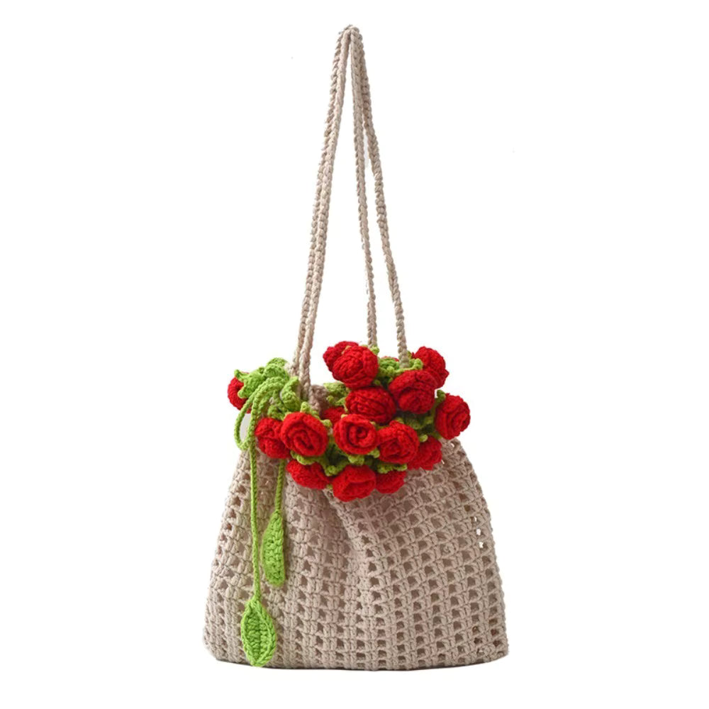 Sac en crochet fleuri fait main – vue 8