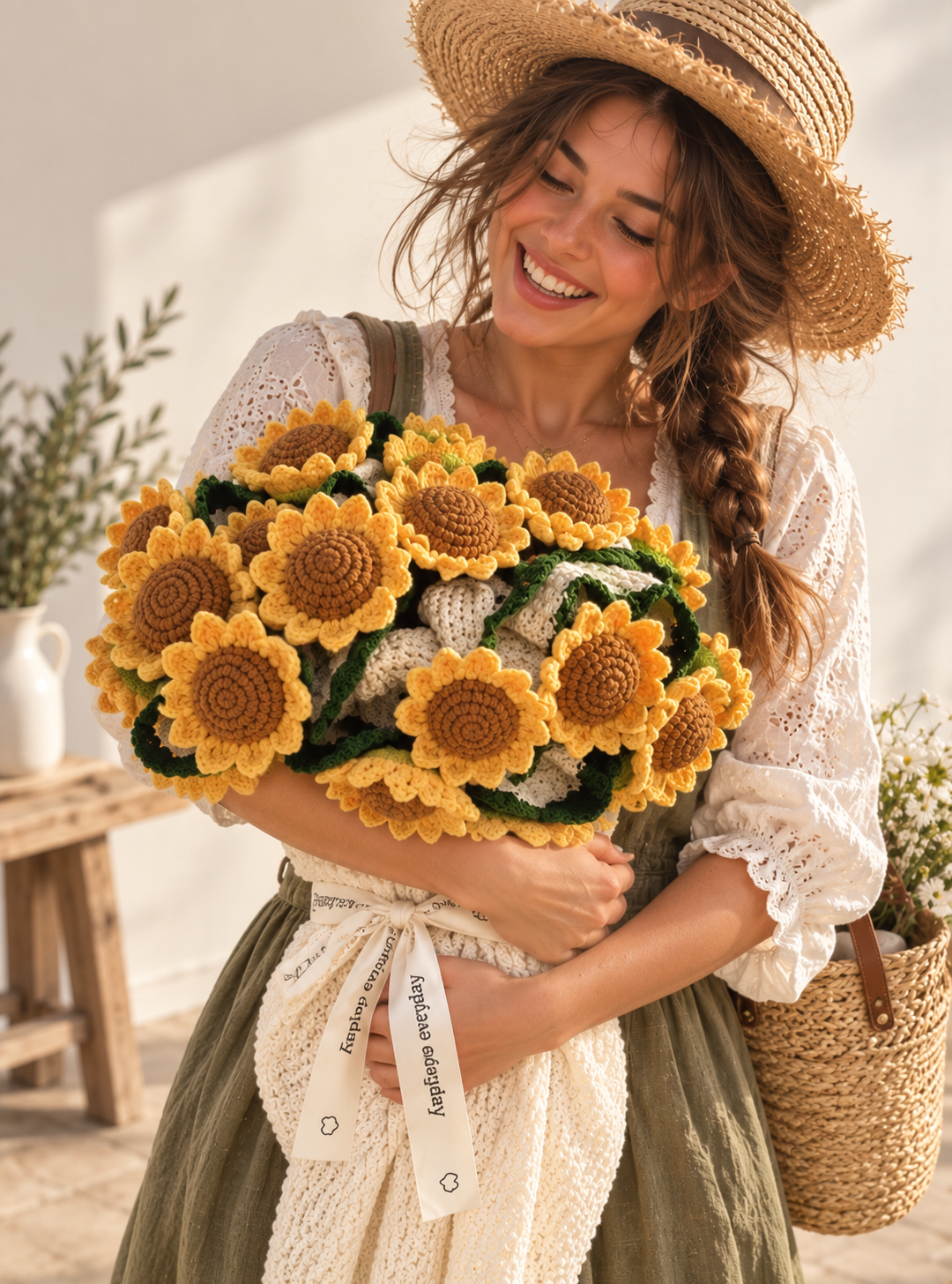Couverture bouquet crochet Tournesol – vue 3