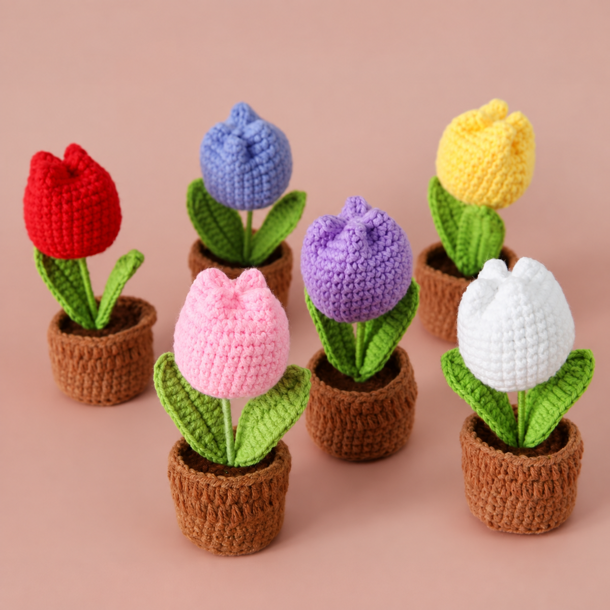 Tulipe en crochet en pot fait main NOMAD