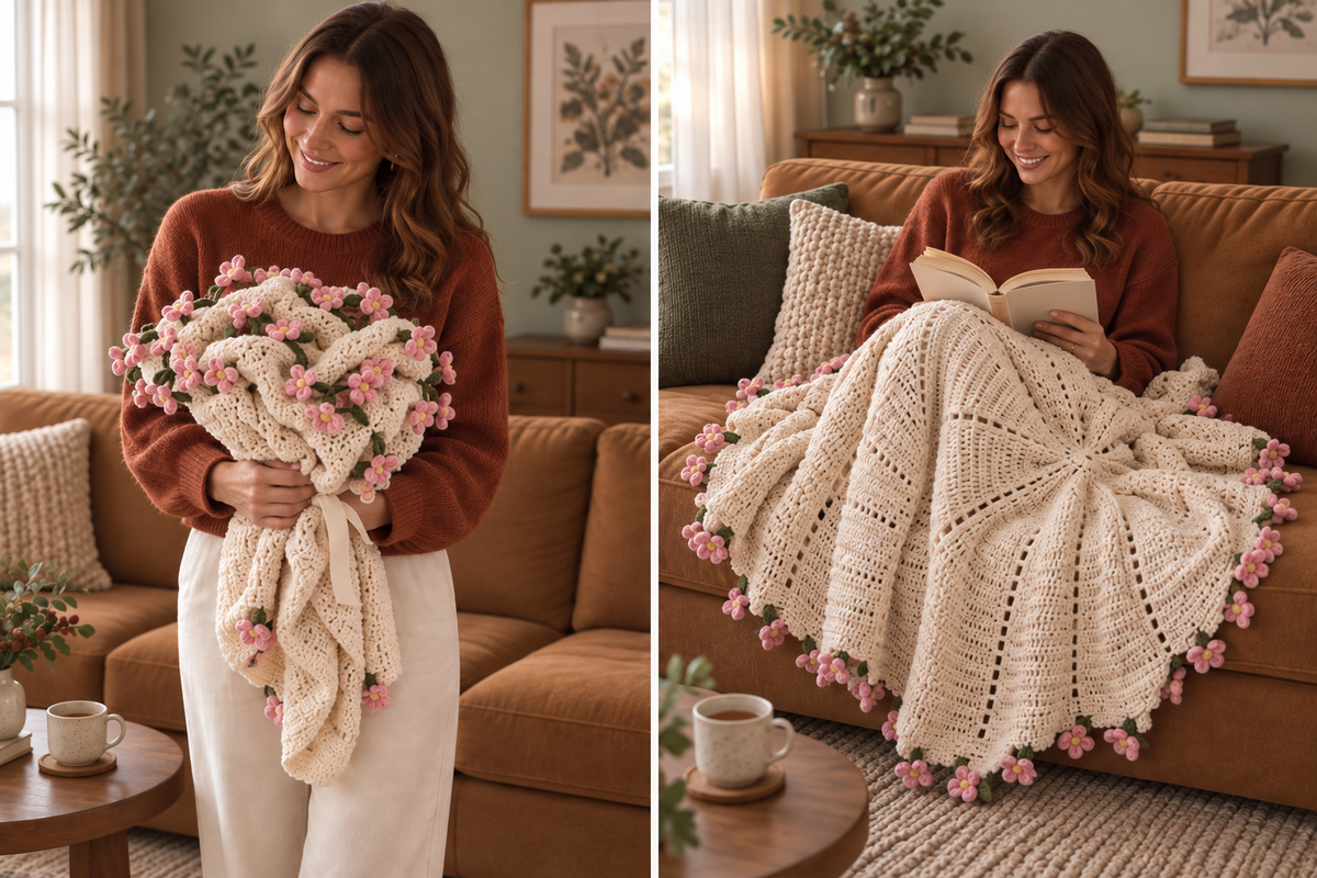 Couverture bouquet crochet Innocence – vue 4