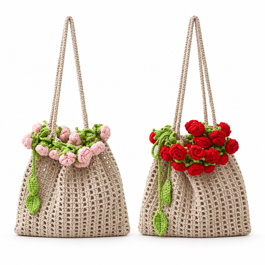 Sac en crochet fleuri fait main NOMAD