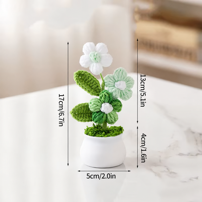Plante en pot en crochet verte
